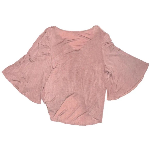Boutique Wasabi + Mint Los Angeles blush pink bell sleeve blouse - Picture 5 of 16